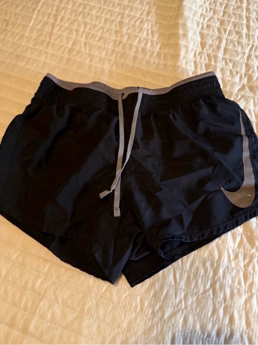 Nike Women's Black Athletic Shorts with Gray Trim